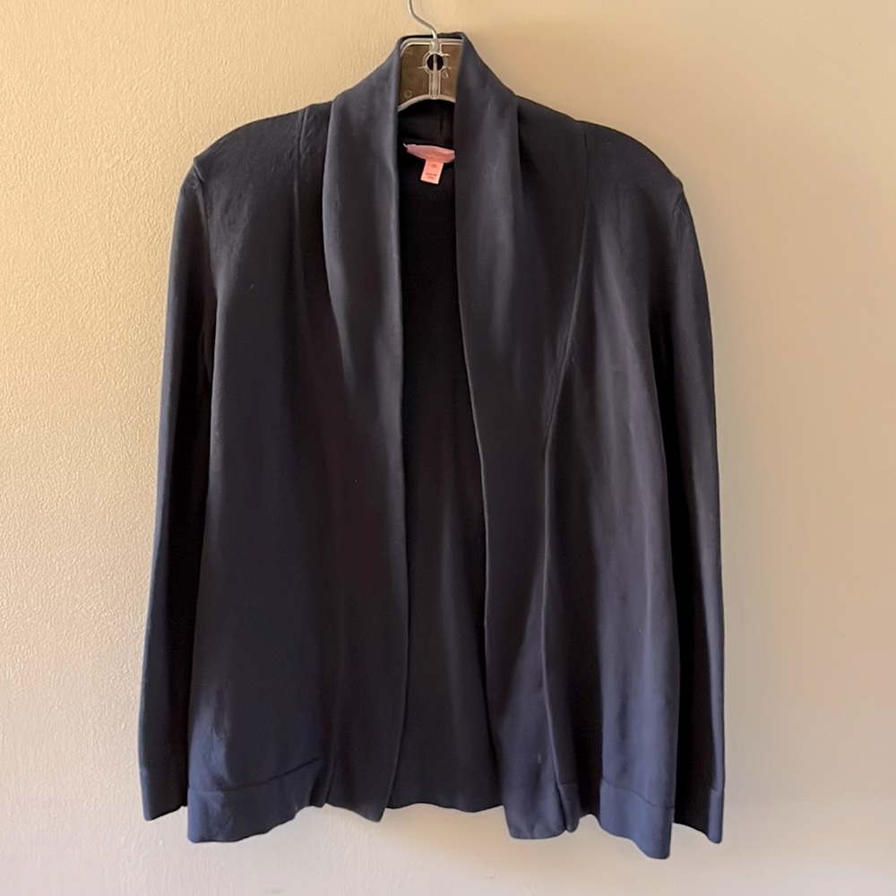 Lilly Pulitzer Merino Wool and Cotton cardigan sweater (Size XS, navy blue)